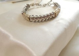 Department Store Silver/Gold Tone Simulated Diamond Bracelet C760 - $13.43