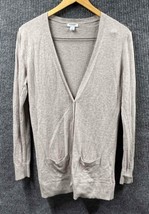 Old Navy Cardigan Sweater Women Small Petite Tan V- Neck Cottagecore Pockets - $27.78