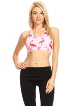 Women&#39;s Flamingo Printed Sports Bra - £27.90 GBP