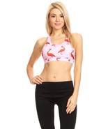 Women&#39;s Flamingo Printed Sports Bra - £27.81 GBP