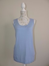 Chicos Size 1 Talullah Tank Sweater Carolina Blue Sleeveless Scoop Neck Womens 8 - £15.94 GBP