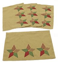 Park Designs Patchwork Stars Burlap Place Mats Set of 4 13x19 inches - $237.21 MXN Park Designs Patchwork Stars Burlap Place Mats Set of 4 13x19 inches - $237.21 MXN