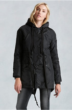 New NWT Womens $348 Parka Sherpa Designer True Religion Jeans Black XS Hood Coat - £261.77 GBP