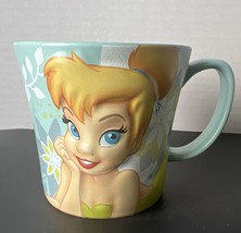 Disney Store Tinkerbell 3D Coffee Mug Cup Blue Green Sparkle Glitter Texture - $16.36