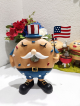 Stars &amp; Stripes Patriotic Donut Flag Top Hat Uncle Sam July 4th Figurine 9&quot; - $28.99
