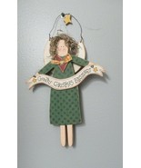 Hand Painted  Hanging Angel &quot;Country Christmas Blessings&quot; wall decor - $6.99