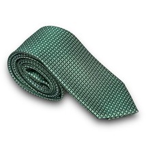 Perry Ellis Portfolio Hand-Made Green w/ Blue Checked Pointed Tie New - £14.73 GBP