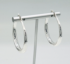 Vintage Silver Tone IBB CN Hollow Hoop Earrings - £9.34 GBP