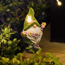 Garden Gnomes Decoration For Yard - Christmas Outdoor Gnome Statue With Solar Li - £41.66 GBP