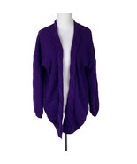 Traleubie Purple Knit Cardigan Sweater Boho Chunky Size M - $23.48 CAD
