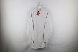 Deadstock Vtg 90s Streetwear Mens XL Blank Mock Neck Long Sleeve T-Shirt Gray - £46.37 GBP