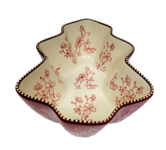 Temptations Floral Lace Red Christmas Tree Shape Casserole Baking Dish 1 Qt 8.5&quot; - £19.95 GBP