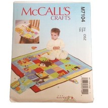 McCall&#39;s M7104 Crafts Pattern Play Quilt and Mats Pig Lion Toys Applique... - £1.93 GBP