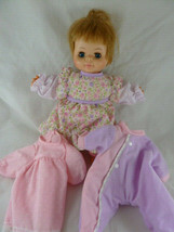 Vintage Horsman Doll 11&quot; Tall Blonde Blue Sleep Eyes w extra clothes 1970 - £11.05 GBP