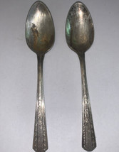 Pair Of 2 Vintage Antique Hollywood Silver Plate Tea Spoons - $8.90