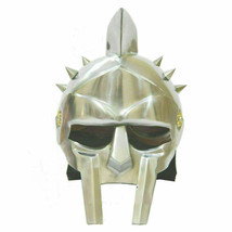 Medieval Knight Gladiator Helmet Maximum Armor Knight Sca Larp Helmet Halloween - £70.02 GBP