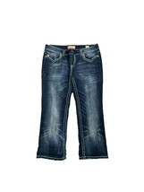 Mek Dnm Womens Jeans Size 29 OAXACA Capri Distressed Embroidered Flap Po... - $34.65