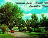 Livingston Montana MT Greetings from Arbor Motel Cars UNP Chrome Postcar... - $15.79