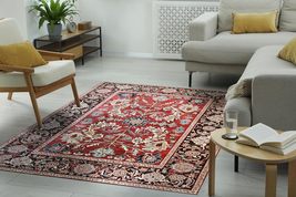 EORC FAH7129RD8X10 Hand Knotted Wool Heriz Weave Rug, 8&#39; x 10&#39;, Red Area Rug - £2,284.16 GBP