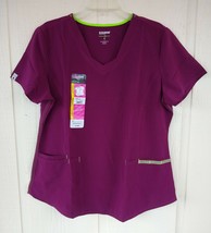 Scrubstar Women&#39;s Scrub Top Solid Active V-Neck Size Small Sweet Sangria Color  - £11.67 GBP