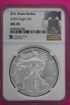 2020 MS 70 American Silver Eagle Pennsylvania State Series NGC Certified 525 - $56.48