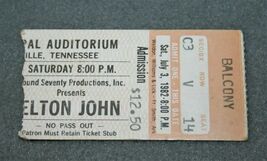 Vintage ELTON JOHN 1982 Nashville Municipal Auditorium Concert TICKET STUB - $29.69