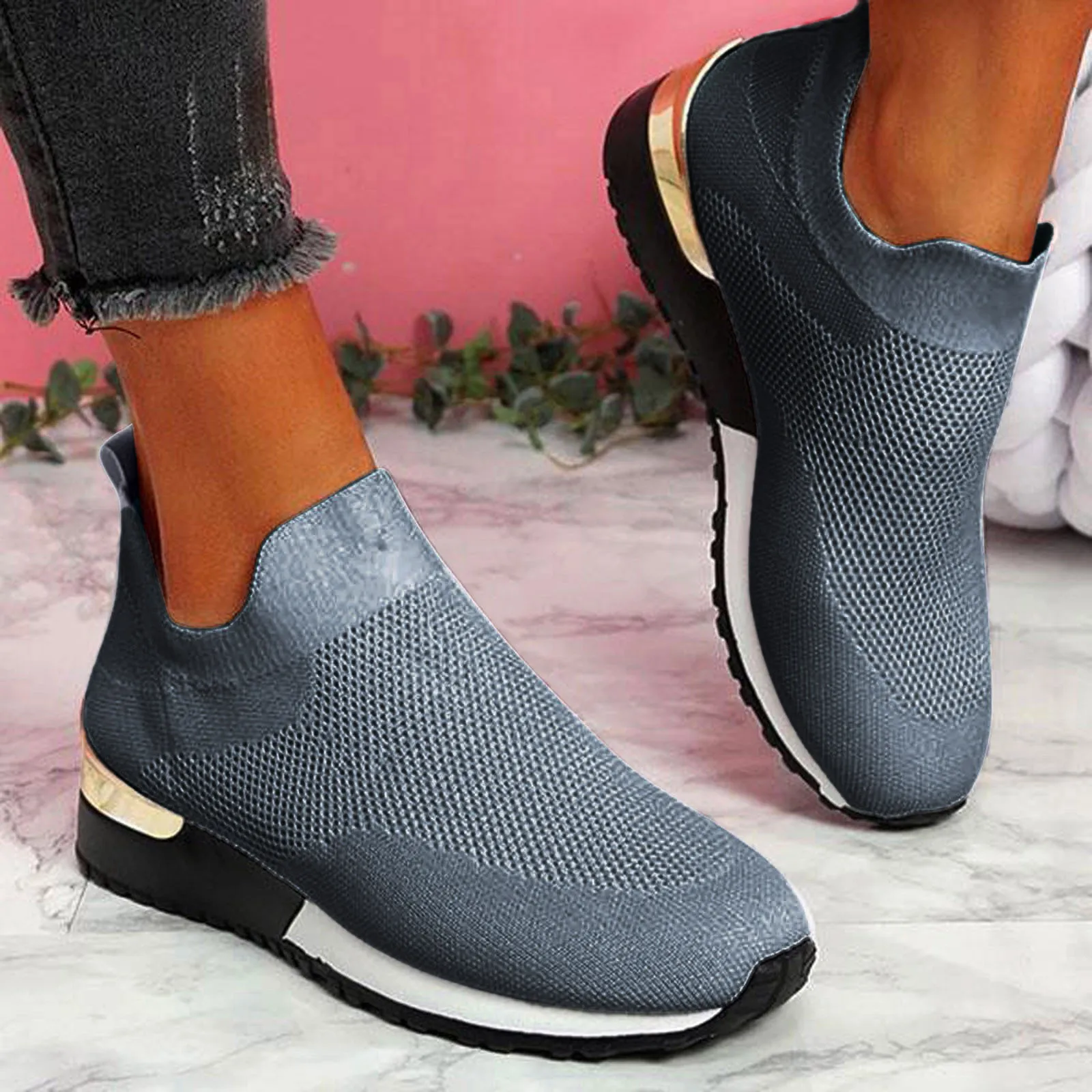 R mesh solid color sports shoes runing breathable shoes sneakers sports shoes for women thumb200