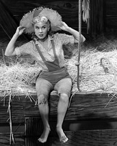 Doris Day in hay loft in hat and dungarees 1950&#39;s era 24x36 inch poster - $29.99