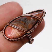 Rhodochrosite Gemstone Fashion Ethnic Copper Wire Wrap Ring Jewelry 7.25&quot; SA 560 - $6.49