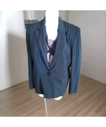 Apostrophe Women&#39;s Blazer Jacket Black Grey Pin Stripe 18 Single Button  - $18.49