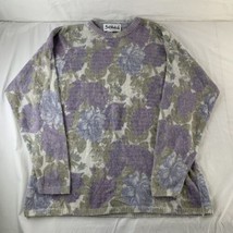 Oversized Sz Large (16-18) Silvana G Vtg Italian Lambswool Angora Floral Sweater - £36.75 GBP