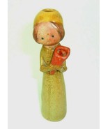 Vtg Figurine Mini Clay Vase Woman Unsigned Speckled 5.5&quot; tall - £23.45 GBP