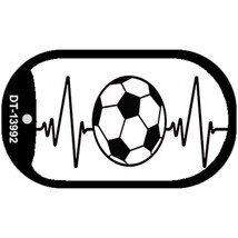 Soccer Heart Beat Novelty Metal Dog Tag Necklace - £12.74 GBP
