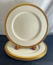 Set of 4 Lenox LOWELL Gold Dinner Plates Made in USA - £199.83 GBP