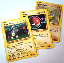  Pokémon 3-pack Trading Cards Magnemite 081 Voltorb 100 Sandshrew 027 Basic - £2.76 GBP