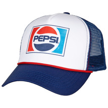 Pepsi Classic Logo Adjustable Trucker Hat Blue - £20.07 GBP