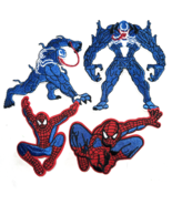 Marvel Comics 2 VENOM &amp; 2 SPIDERMAN Embroidered 3&quot; Iron On New Patch lot - £14.01 GBP