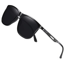 MenS Polarized Sunglasses Retro Square Metal Frame Aluminum Driving Fishing Sun  - £30.04 GBP