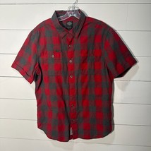 Harley Davidson Womens L Red &amp; Gray Buffalo Check Plaid Biker Flannel Sh... - £12.01 GBP