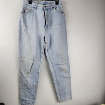 Vintage LEE Riders Womens High Rise Mom Jeans 14 Long USA Made 30x32 White Wash - £15.56 GBP