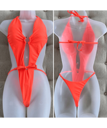 NWOT Mermaid Swimwear Neon Orange Slingshot 1pc Swimsuit S - €19,77 EUR