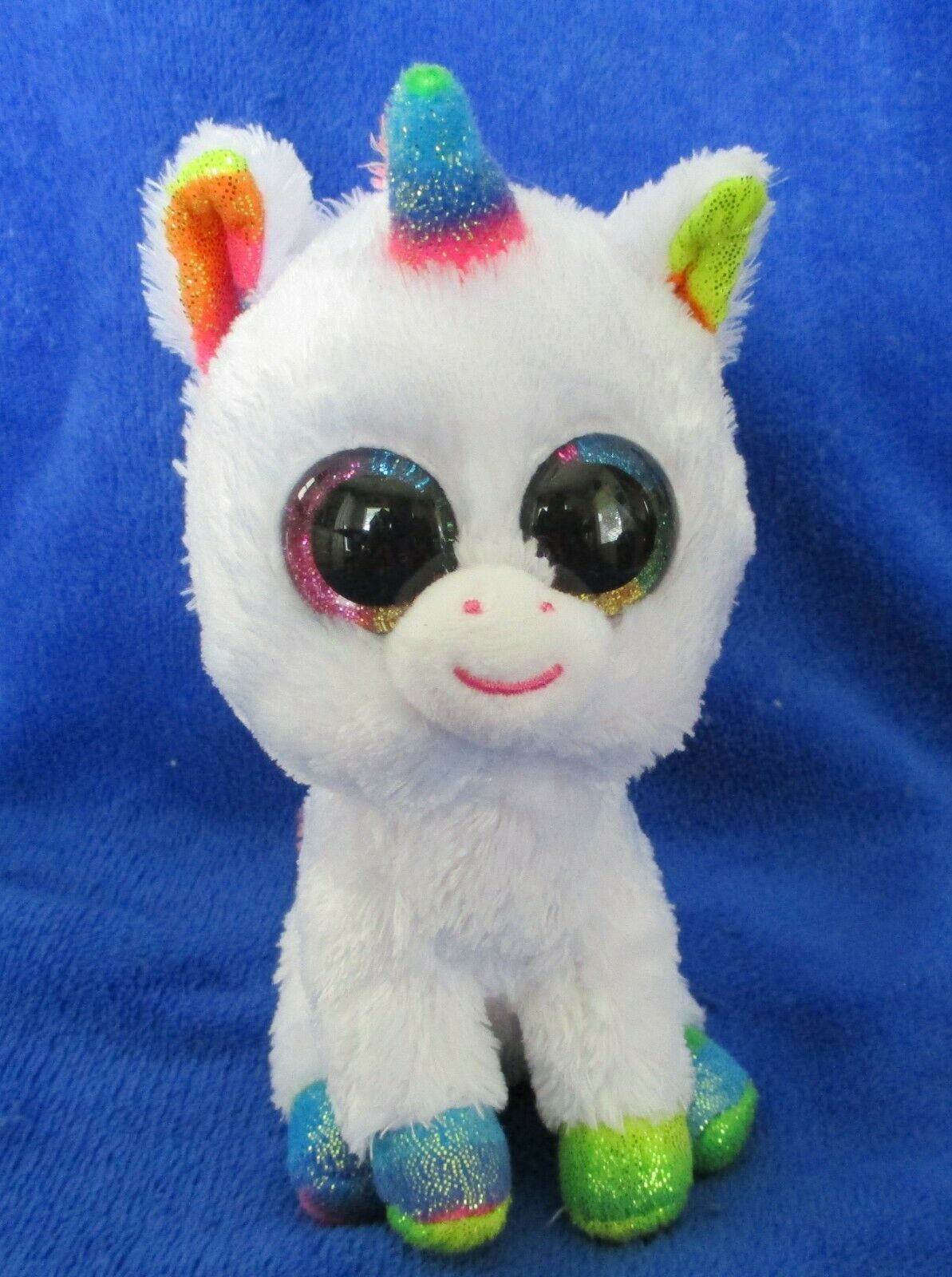 Primary image for Ty Beanie Boos Pixy the Unicorn With Rainbow Glitter Eyes 2018 NO TAG