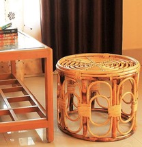 Stool Bamboo Cane Chair Round Sitting Balcony Mudah Chair for Garden - $81.56