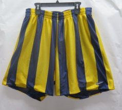 Vtg Nike Satin Shiny Basketball Shorts SZ 2XL Blue Yellow Michigan Reversible - £42.73 GBP