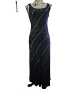 Benjamin A. 1990’s Vtg Small Gold Slant Formal Comfy Sexy Slip Maxi Dress - $49.39 CAD