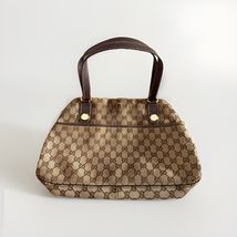 Vintage Gucci GG Canvas Brown Shoulder Tote Bag Leather Trim Read Flaws - €85,00 EUR