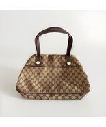 Vintage Gucci GG Canvas Brown Shoulder Tote Bag Leather Trim Read Flaws - €85,00 EUR
