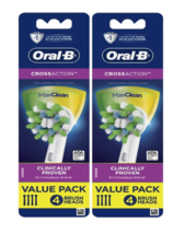 Oral B Cross Action Electric Toothbrush Replacement Heads 4 Count 2 Pack - £38.45 GBP