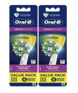 Oral B Cross Action Electric Toothbrush Replacement Heads 4 Count 2 Pack - £36.35 GBP