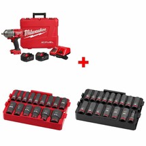 Milwaukee 2863-22R M18 FUEL Impact Wrench Kit w/ FREE 15Pc/16Pc Socket Trays - £846.40 GBP